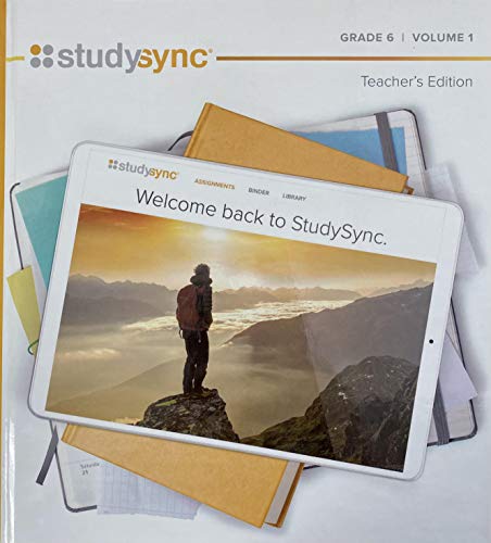 StudySync, Teacher's Edition, Grade 6 Volume 1, c. 2020 9781949739237, 1949739236